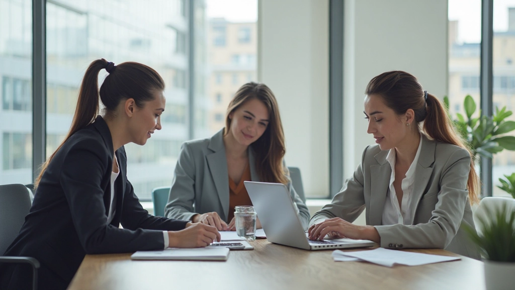 Команда маркетологов обсуждает стратегию развития онлайн-бизнеса в современном офисе
